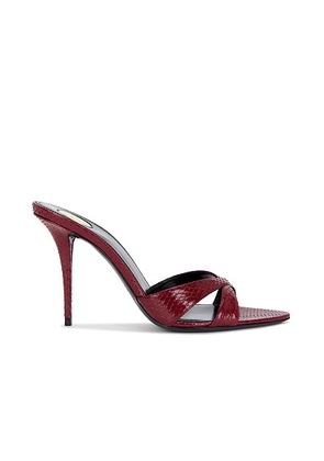 Saint Laurent Kirat Python Mule Sandal in Cardinal Red - Red. Size 39 (also in ).