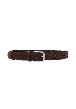 Polo Ralph Lauren Westend Braided Belt in Saddle & Dark Brown - Brown. Size 42 (also in 34, 36, 38).