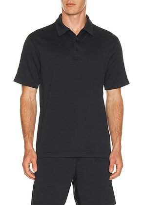 Reigning Champ Solotex Mesh Tiebreak Standard Polo in Heather Black - Black. Size L (also in S, M, XL/1X, XXL/2X).