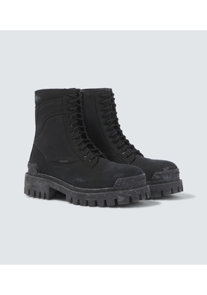 Balenciaga Combat Strike canvas lace-up boots