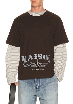MM6 Maison Margiela Tee Shirt in Brown - Brown. Size L (also in M, XL/1X).