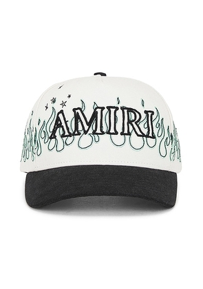 Amiri Flames Baseball Cap in Ivory - Ivory. Size all.
