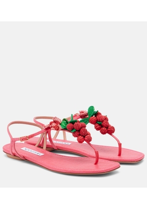 Aquazzura Berry raffia-effect thong sandals