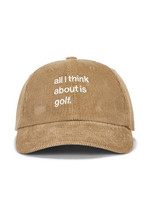 LEND All I Think About Is Golf Hat in Desert - Beige. Size all.