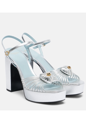 Valentino Garavani Cour Royal metallic leather platform sandals