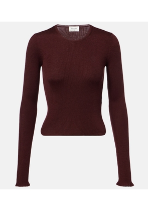 Saint Laurent Ribbed-knit wool, cashmere, and silk top