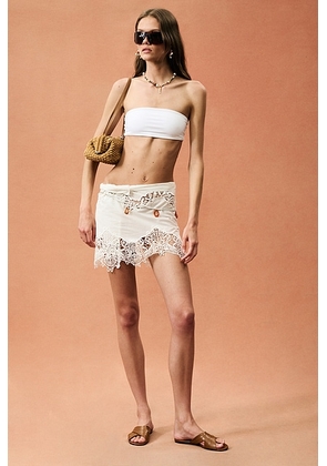 Eliou for FWRD Mini Pareo Skirt in White - White. Size all.