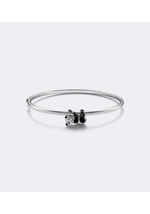 Yvonne Leon Panda 9kt white gold bangle with diamonds
