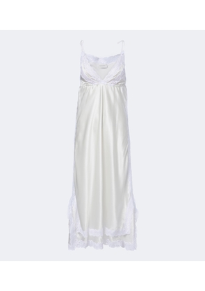 Magda Butrym Lace-trimmed silk satin slip dress