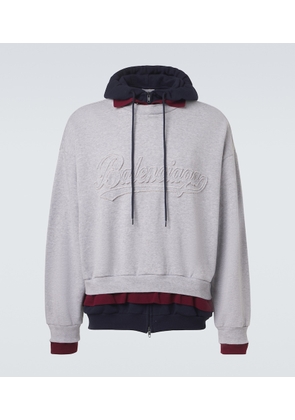 Balenciaga Logo layered cotton jersey hoodie