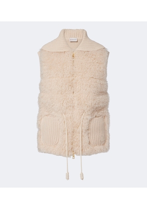 Moncler Shearling and cashmere down vest