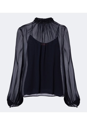 Max Mara Embellished sheer blouse