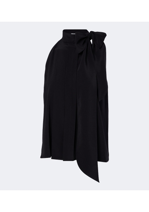 Max Mara Pleated tie-neck silk crepe de chine top