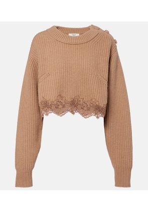 Chloe Lace-trimmed wool and cashmere sweater