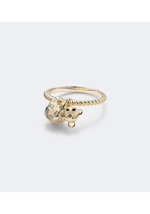 Yvonne Leon Koala 9kt gold ring with diamonds
