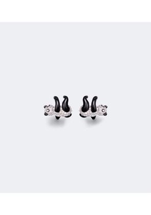 Yvonne Leon Panda 9kt white gold earrings with diamonds