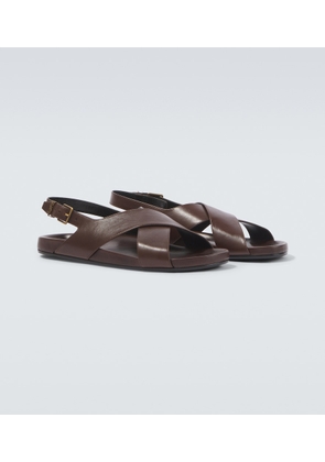 Saint Laurent Helios Cassandre leather sandals