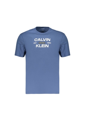 Calvin Klein Blue Cotton Men's T-Shirt - S