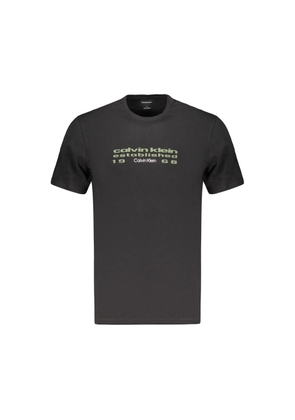 Calvin Klein Black Cotton Men's T-Shirt - S