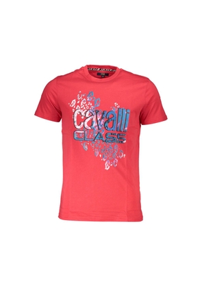 Cavalli Class Rosso Cotton Men's T-Shirt - XL