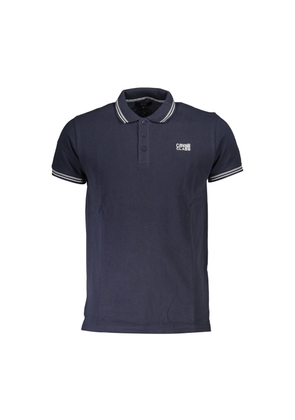 Cavalli Class Blue Cotton Men Polo Shirt - M