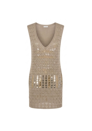 Malo Beige Cotton Women Dress - S