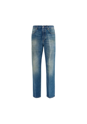 Versace Blue Cotton Straight-Leg Jeans - W30