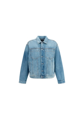 7FOR Blue Cotton Denim Jacket - L