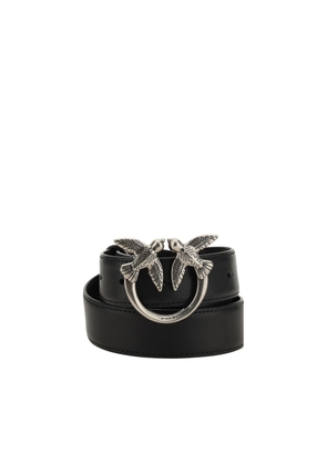 PINKO Black Calf Leather Bos Taurus Regular Belt - L