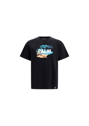 Palm Angels Black Cotton T-Shirt - L