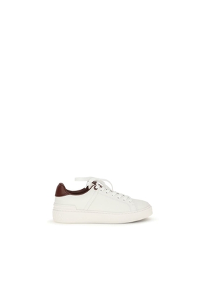 Balmain White Calf Leather Bos Taurus Athletic Sneakers - EU36/US6