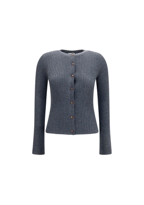 Burberry Gray Cashmere Cardigan - L