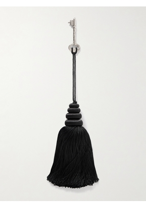 Sophie Buhai - Tasseled Satin And Silver Bag Charm - Black - One size