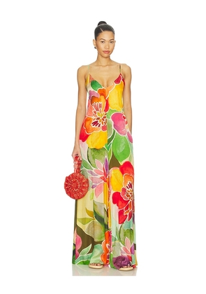 Amanda Uprichard Keyshia Jumpsuit in Red,Yellow. Size S. Also in XS, M, L.
