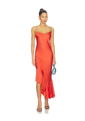 Amanda Uprichard Eros Midi Dress in Orange. Size S. Also in L, M, XL, XS.