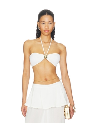 ADRIANA DEGREAS Solid Bandeau Top in White. Size S. Also in XS, M, L.