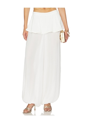 ADRIANA DEGREAS Peplum Pant in White. Size S. Also in XS, M, L.