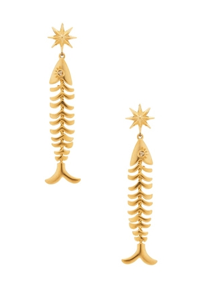 Brinker + Eliza Pesca Earrings in Metallic Gold.