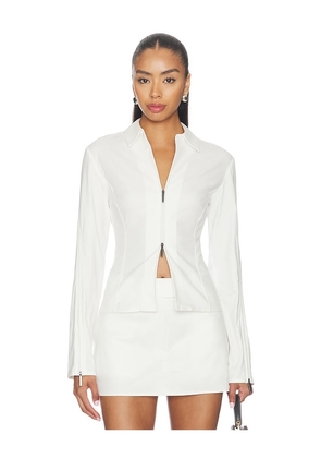 EAVES Ellie Shirt Jacket in White. Size XS. Also in XXS, S, M, L.