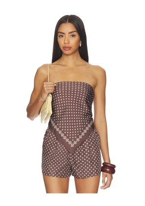 EAVES Paola Scarf in Brown.