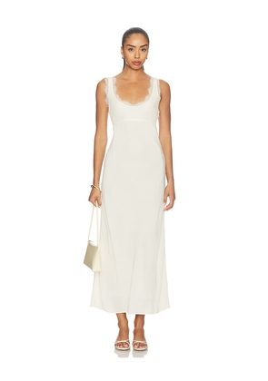EAVES Naya Midi Dress in Ivory. Size XXS. Also in L, M, S, XL, XS.