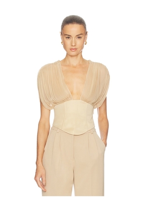 Camila Coelho Elana Top in Taupe. Size XS. Also in L, M, S, XL.