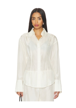 EAVES Freda Slim Shirt in Ivory. Size XS. Also in XXS, S, M, L.