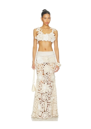 Bronx Banco Casablanca Crochet Set in Cream. Size XS. Also in S, M, L, XL.