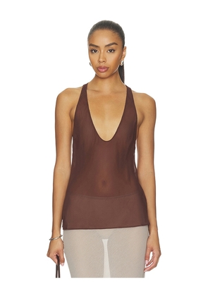 EAVES Vivian Top in Chocolate. Size XS. Also in XXS, S, M, L, XL.