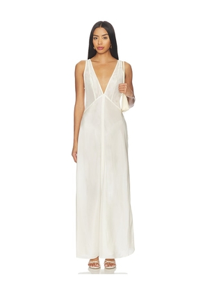 EAVES Freda Maxi Dress in Ivory. Size XS. Also in XXS, S, M, L, XL.