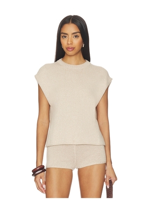 EAVES Cassian Knit Tee in Beige. Size XS. Also in XXS, S, M, L, XL.
