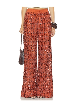 Essentiel Antwerp Jenims Lace Sequin Pants in Rust. Size 32. Also in 34, 36, 38, 40, 42, 44.
