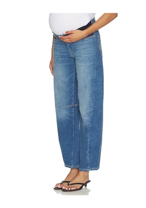 DL1961 X Bumpsuit Miro Barrel High Rise Maternity Jeans in Blue. Size 23. Also in 24, 25, 26, 27, 28, 29, 30, 31, 32, 33, 34.