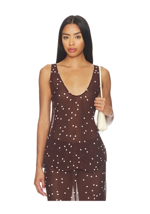 EAVES Fleur Top in Brown. Size XXS. Also in XS, S, M, L, XL.